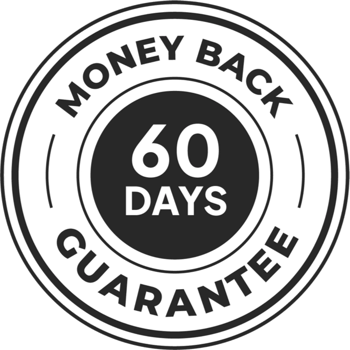 60-day money-back guarantee seal